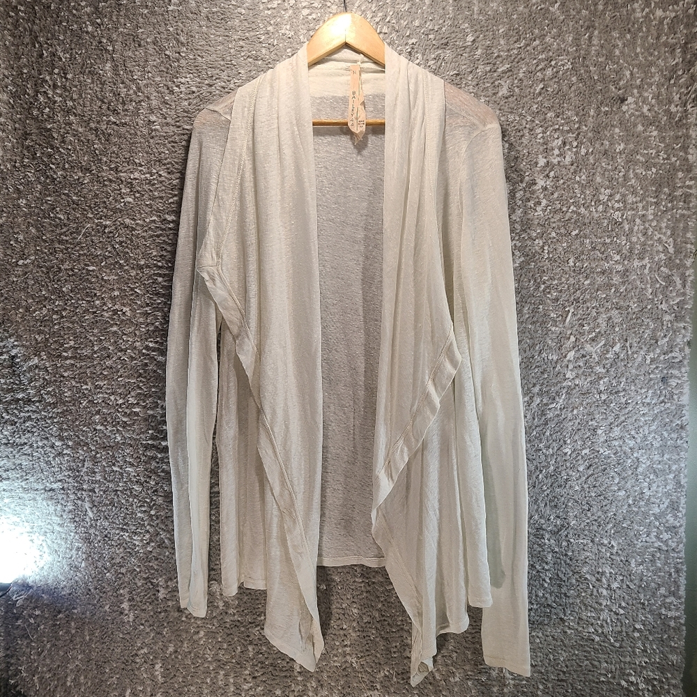 Bailey 44 White Open Draped Cardigan Womens Size Medium Linen